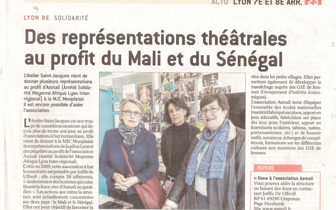 Des représentations théâtrales au profit du Mali et du Sénégal