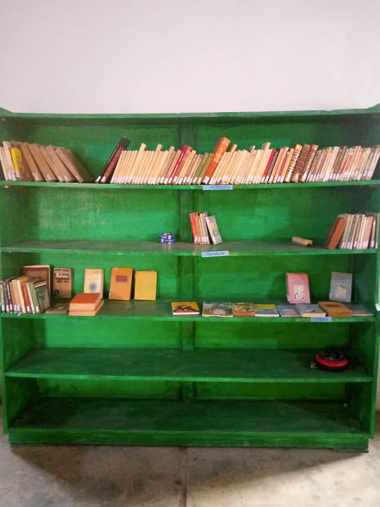 Rangement des livres dans la bibliothèque verte